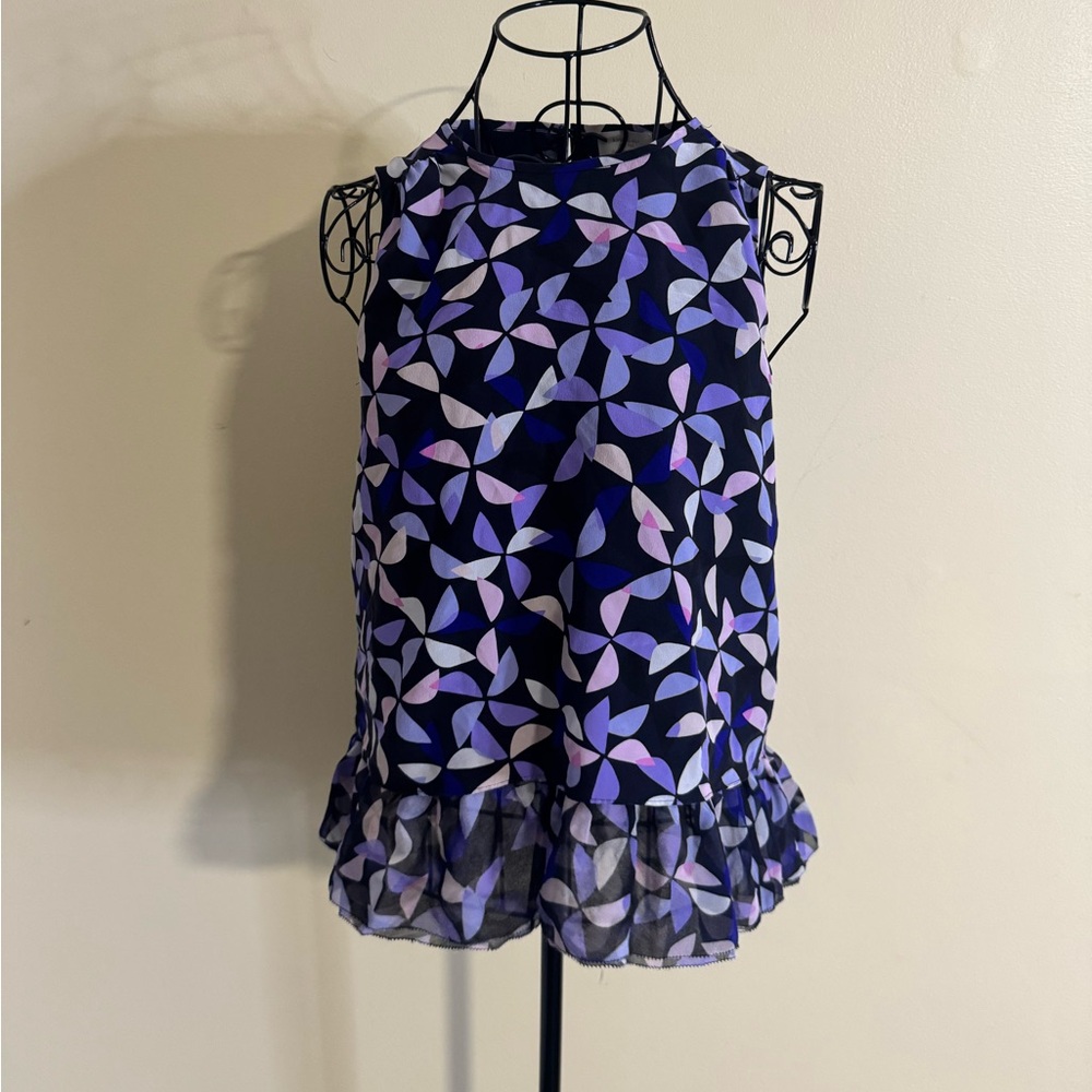 Kate Spade Nee York Women’s Printed Floral Sleeveless Silk Blouse Size XS ♠️